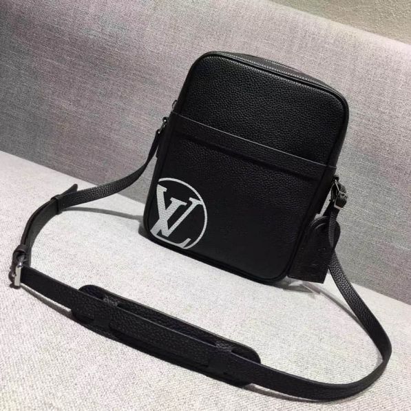 LV Black Leather Supreme Large Crossbody Shoulder Bags