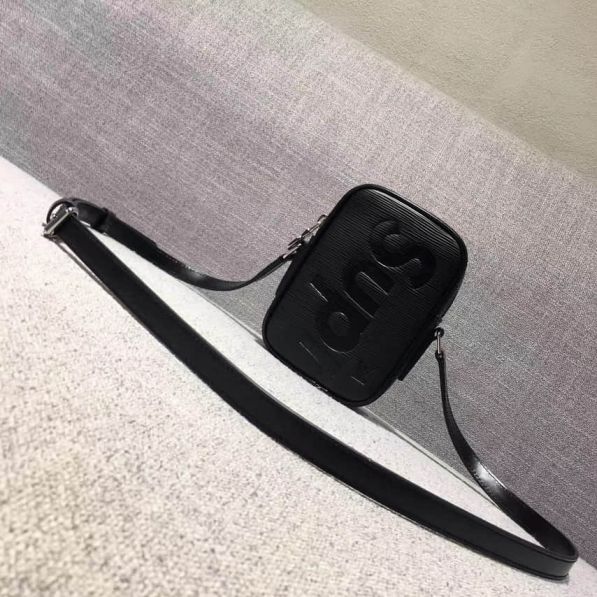 LV Supreme Men Mini Camera Crossbody Black Shoulder Bags