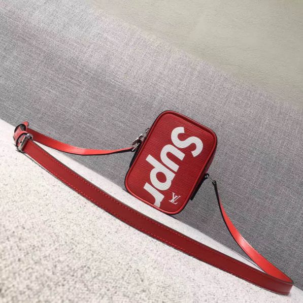 LV supreme Limited Edition Red Epi Crossbody Shoulder Bags