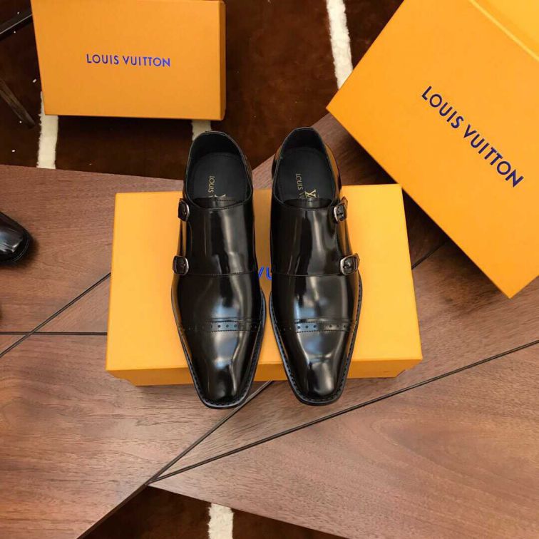 LV Men Business Leather Shoes