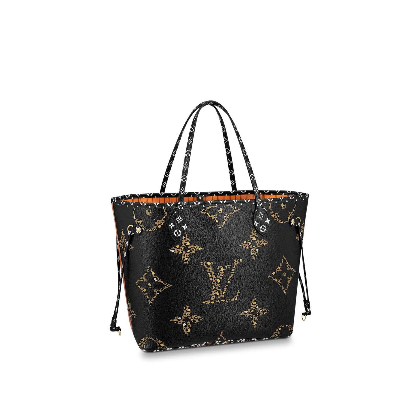 LV M44676 Leopard Neverfull Medium Women Shopping Bags