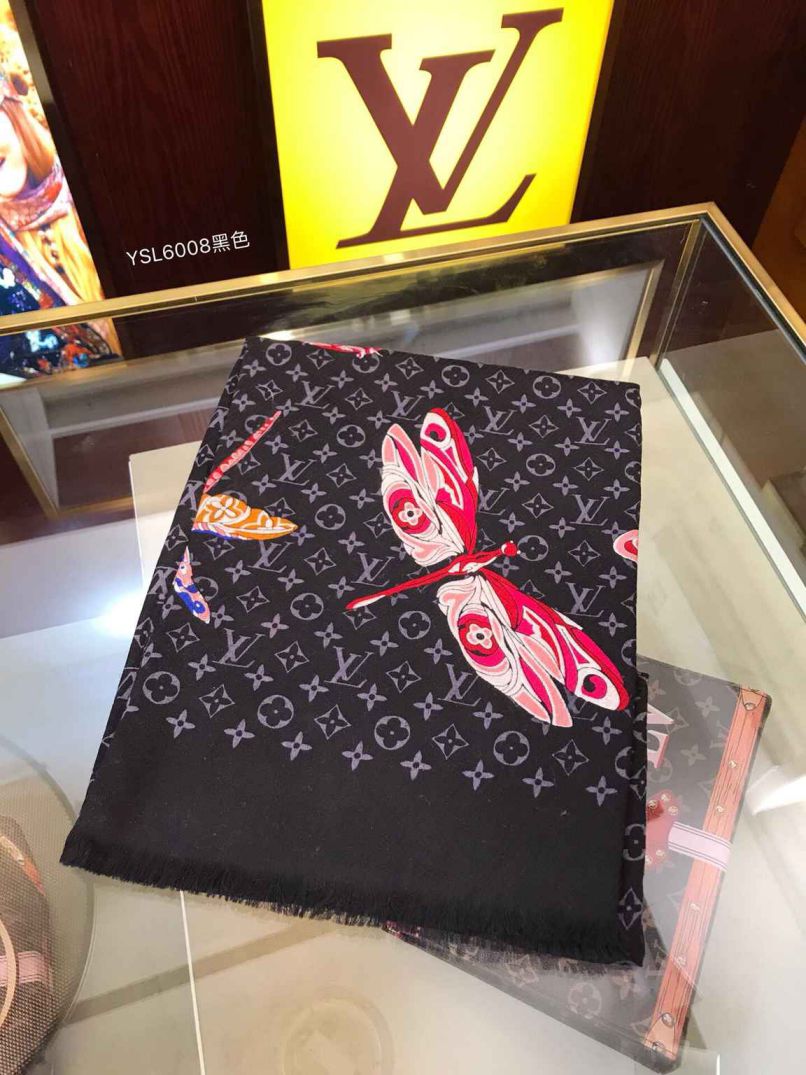 LV Butterfly Pure Cashmere Women Scarves