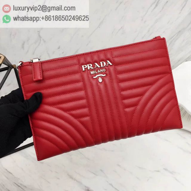 PRADA 2NG005 Limited Edition Red Women Clutch Bags
