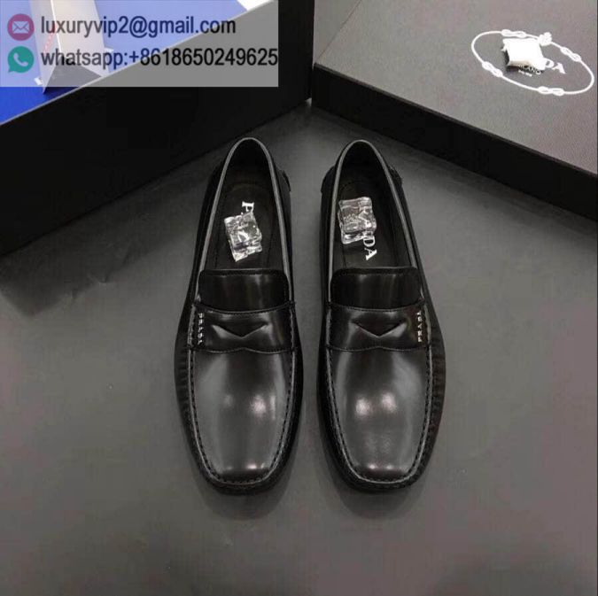 PRADA Leather Men Causal Leather Shoes