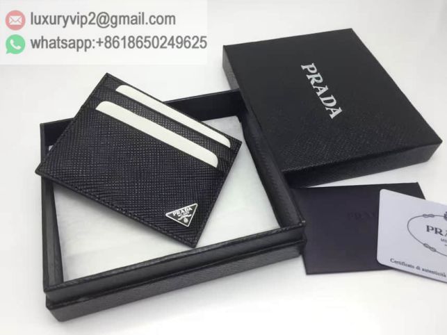 PRADA Leather Card Bags 2MC223 Black Men Wallets