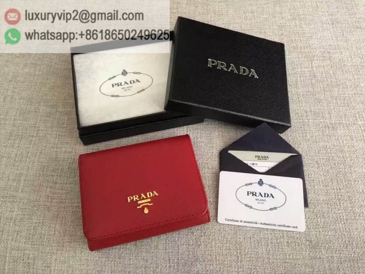 PRADA Tri-fold Short 1M0176 Red Women Wallets
