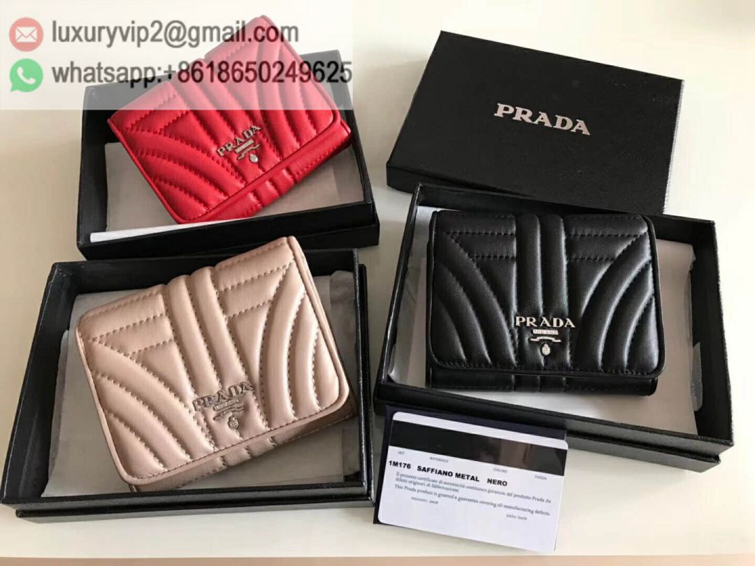 PRADA Leather Tri-fold 1M0176 Women Wallets