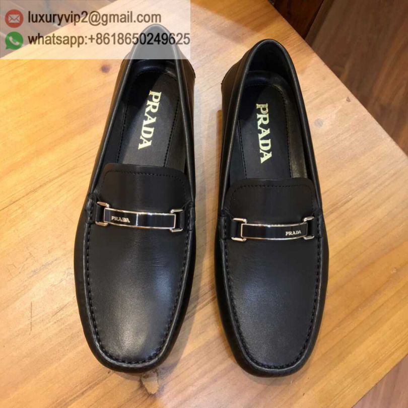 PRADA Black Men Leather Shoes