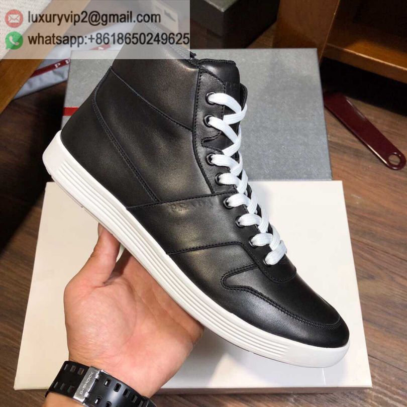 PRADA Leather High Sport Men Causal Shoes