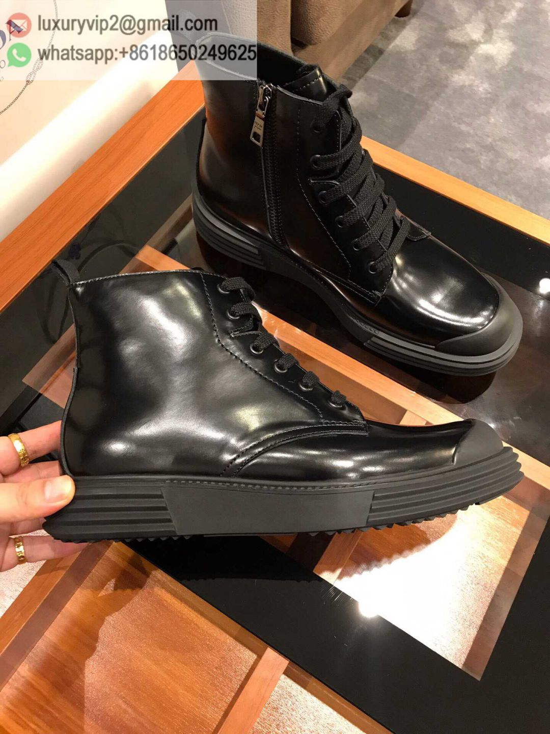 PRADA Leather D 2019 Men Ankle Boots