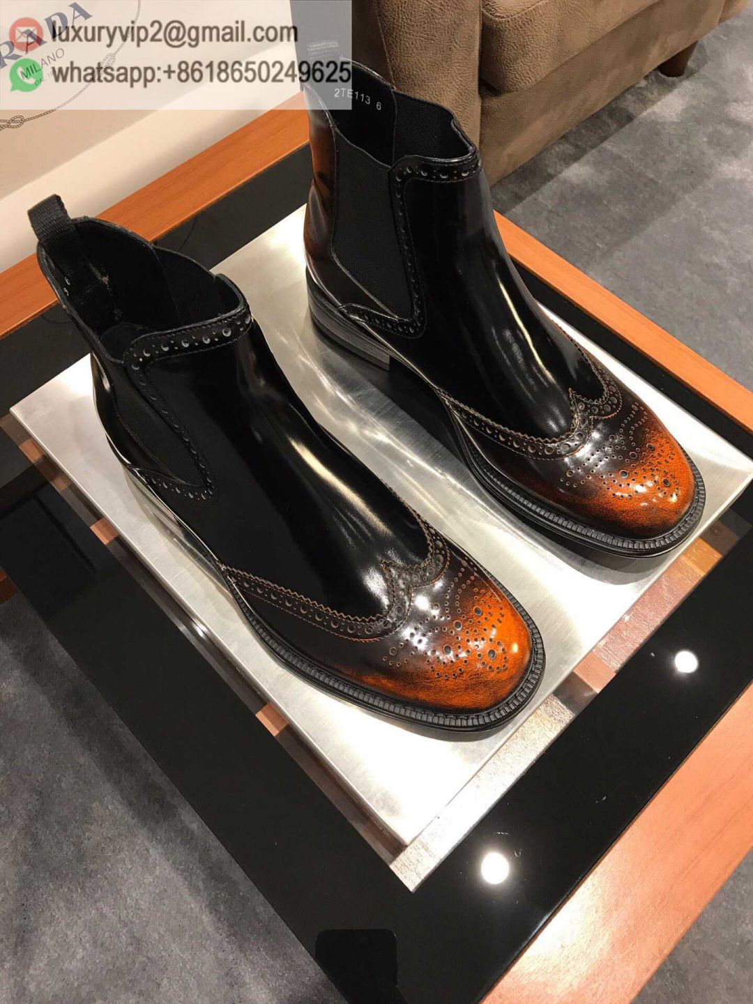 PRADA 2019 Leather Men Ankle Boots