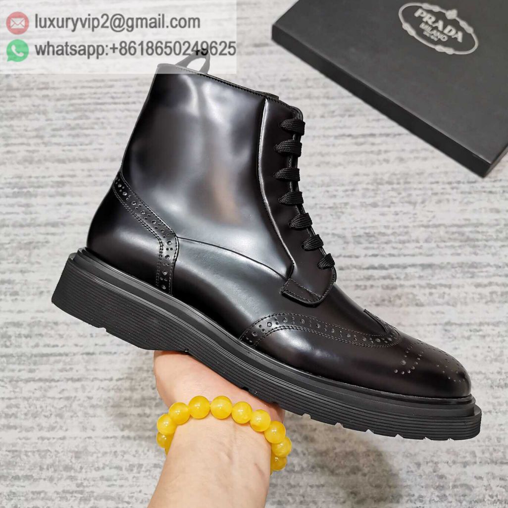 PRADA Leather Platform High Men Shoes
