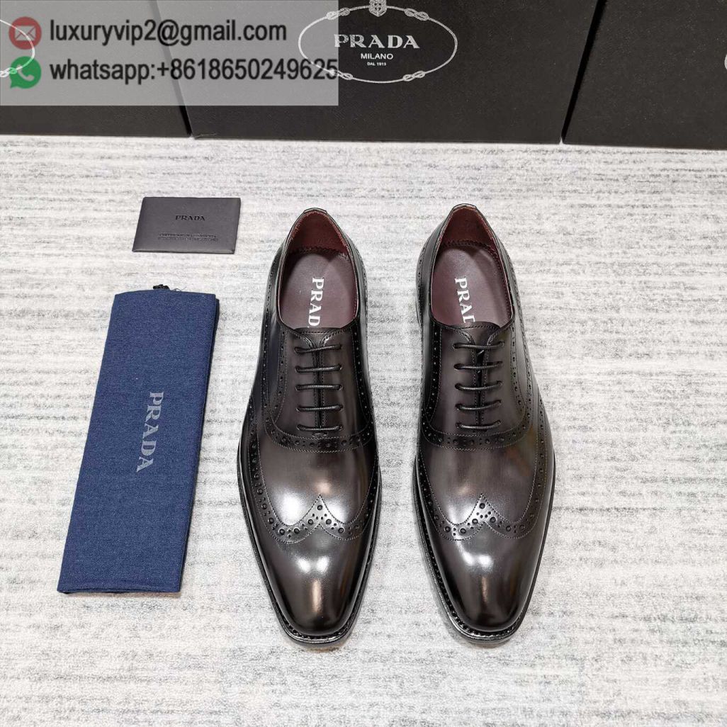 PRADA Leather Shoes Leather Oxford Men Shoes