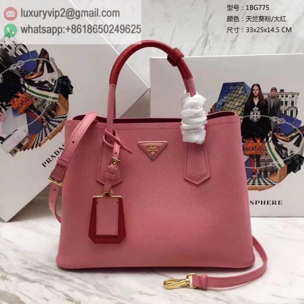 PRADA Leather mini 1BG775 Pink Red Women Tote Bags