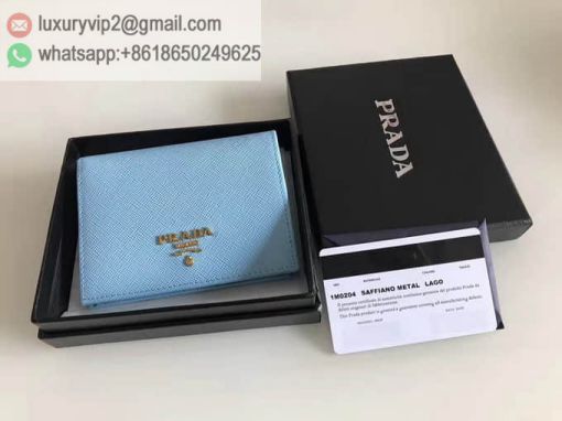 PRADA Blue Bi-fold 1M0204 Women Wallets