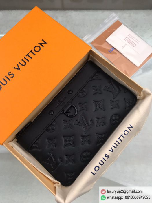 LV Leather Embossed Small M44335 Clutch Bags