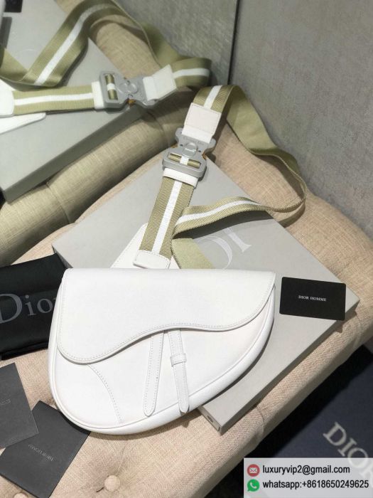 Dior 2019 Homme Saddle Bag Fanny Packs White