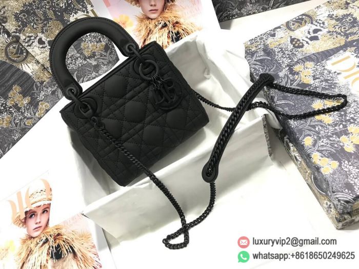 Dior Lady Leather flap Black Tote Bags