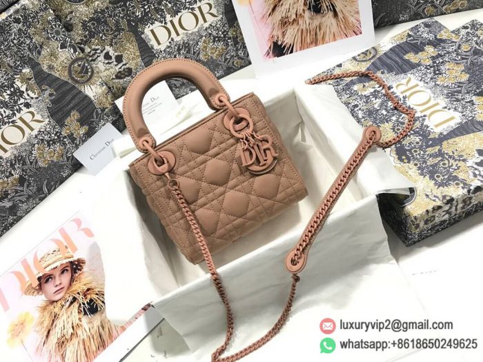 Dior Lady Leather flap Pink Tote Bags