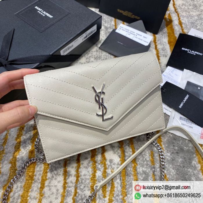 YSL woc19CM Small Chain envelope 393953 Silver Buckle Shoulder Bags