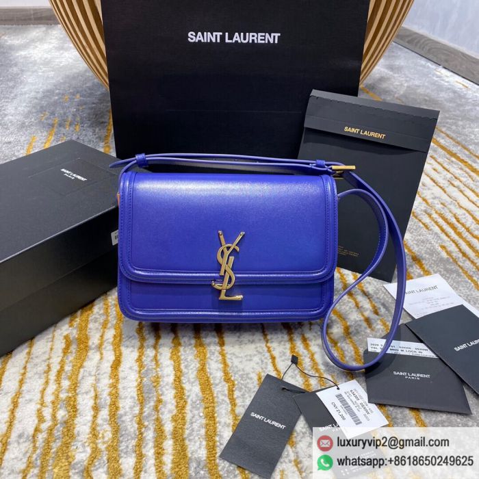 Saint Laurent YSL SOLFERINO BOX Medium crossbody 634305 Blue Shoulder Bags