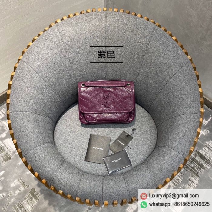 YSL NIKI purple Small Crossbody 533037 Shoulder Bags