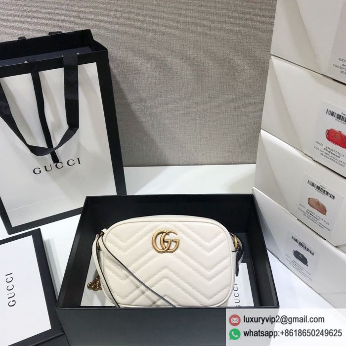 Gucci mini GG Marmont Camera Bags 448065 White Shoulder Bags