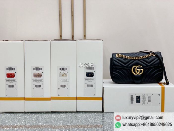 Gucci GG Marmont Medium Chain Crossbody 443497 Black Shoulder Bags