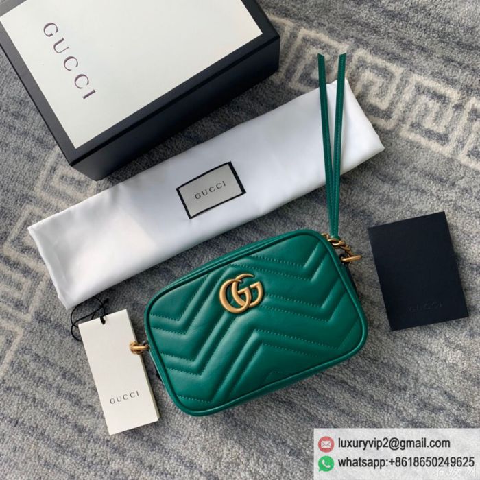 Gucci G mini Marmont Chain Crossbody Camera Bags 448065 GREEN Shoulder Bags