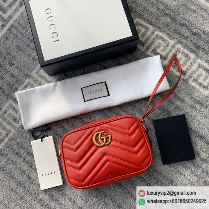 Gucci G mini Marmont Chain Crossbody Camera Bags 448065 Red Shoulder Bags
