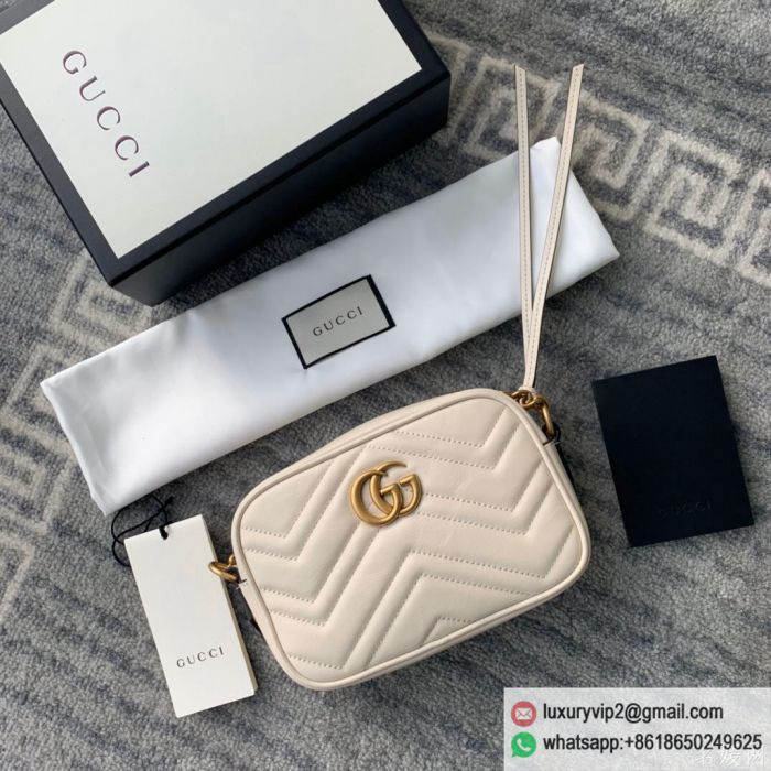 Gucci G mini Marmont Chain Crossbody Camera Bags 448065 White Shoulder Bags