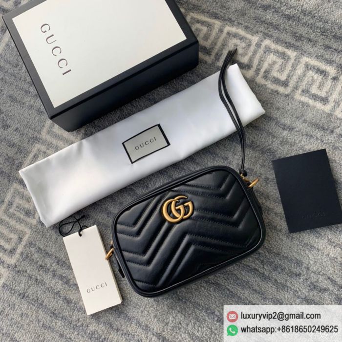 Gucci G mini Marmont Chain Crossbody Camera Bags 448065 Black Shoulder Bags