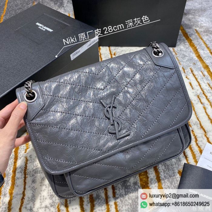 YSL NIKI Medium 498894 Gray Shoulder Bags