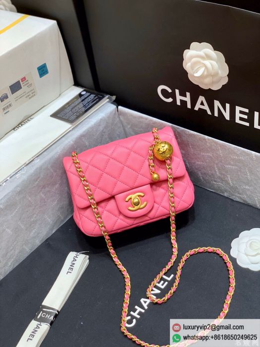 CC 2020 CF Gold Chain AS1786 Pink Shoulder Bags