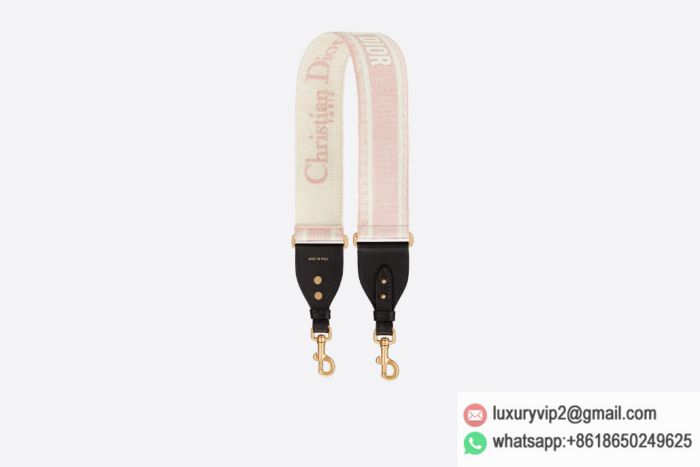 Dior Pink Embroidery "CHRISTIAN DIOR" S8540CBTE_M956 Shoulder Straps