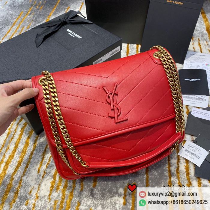 YSL NIKI Medium 498894 Red Shoulder Bags