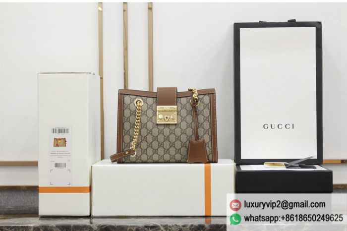 Gucci Padlock Small GG 498156 Brown Shoulder Bags