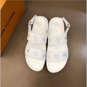 LV leather material L brand luxury men's slippers