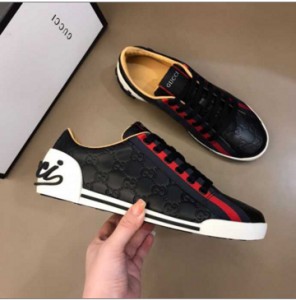 Gucci canvas surface G new men's retro low-top black casual Shoes