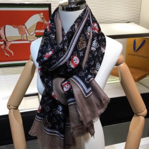 LV scarf Louis Vuitton'Christmas Carnival' 100% top pure cashmere scarf