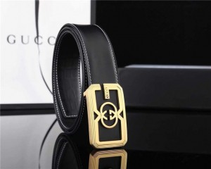 Gucci 2018 counter latest men's belt series double-sided imported leather belt