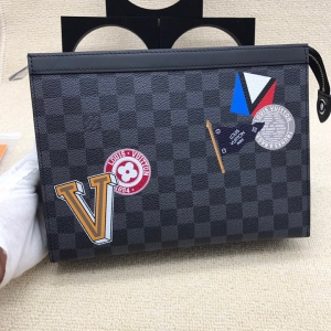 Italy Louis Vuitton Men's Limited Medium Checkerboard Label Handbag