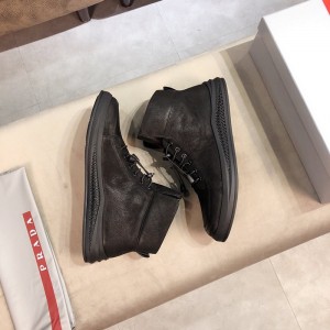 High-top PRADA counters, new leather, velvet, and new fall/winter men's Shoes