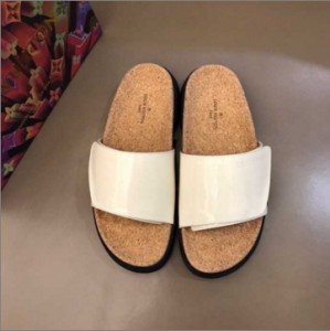 LV Velcro luxury men's summer white sandals and slippers