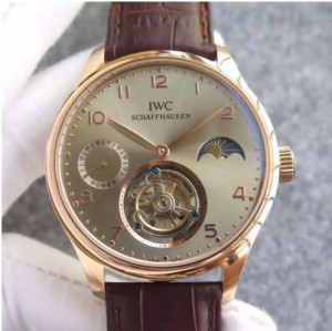 EF produced IWC Portuguese Power Sun Moon Star series real flywheel equipped with power display sun, moon and stars men's watch