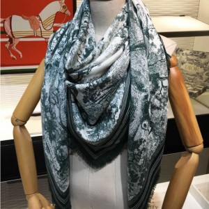 Dior scarf Dior'jungle animals' wool, cashmere and silk-blend scarf