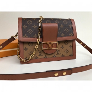 Lushan Vuitton lvMonogram canvas matching leather messenger Handbag
