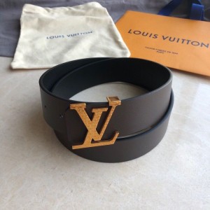 LV belt Louis Vuitton stainless steel letter pattern hanging buckle 3.8cm top layer cowhide double-sided external belt
