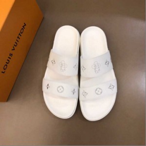 LV leather material L brand luxury men's slippers