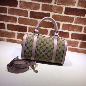 Gucci women's canvas leather trim Boston Handbag